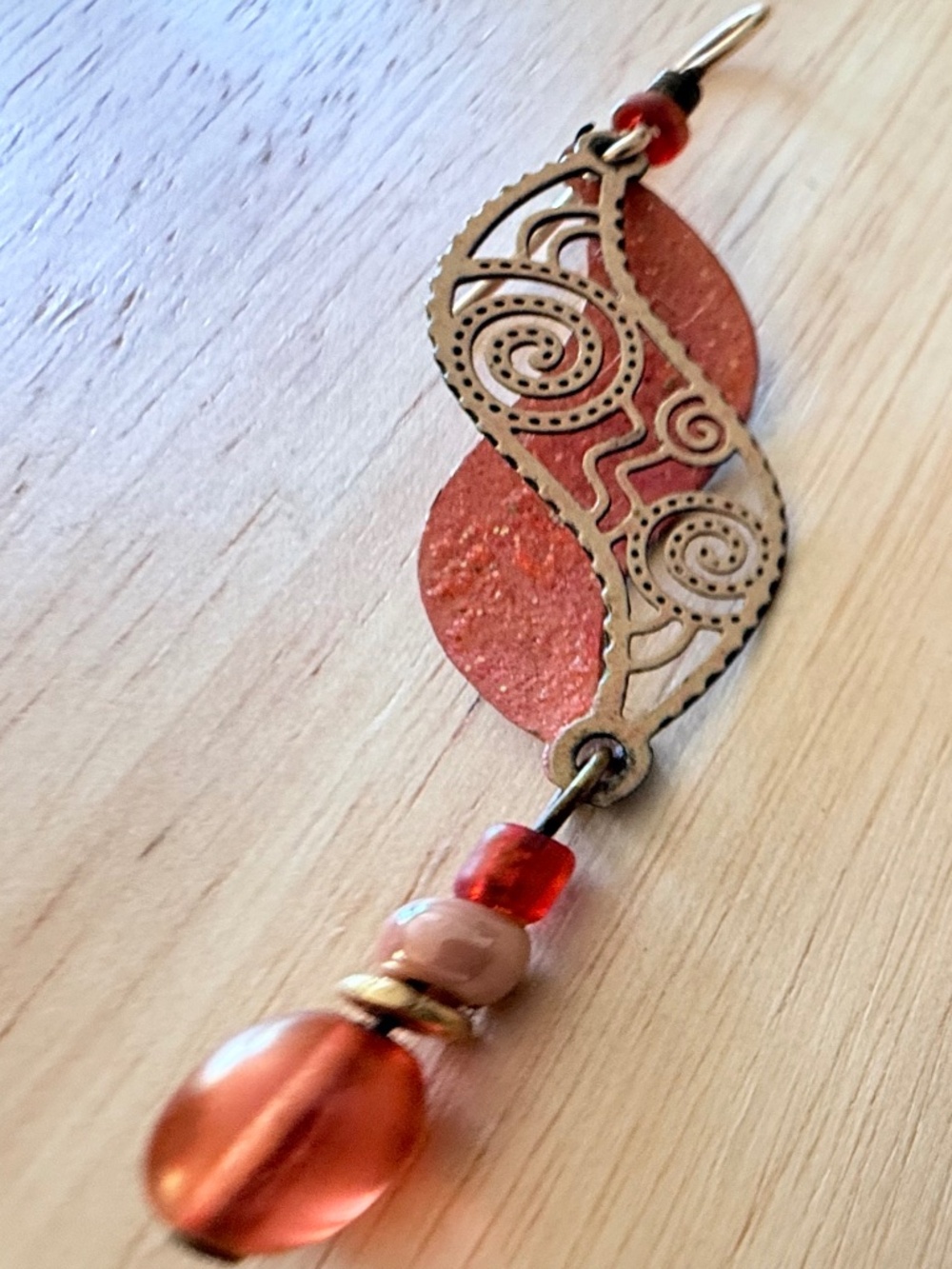 Adajio Copper Toned Filigree Design Earrings - Picture 2 of 7